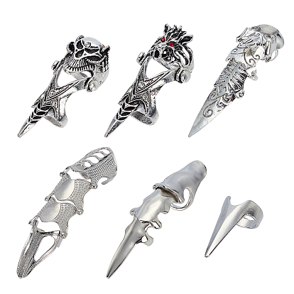 6 шт. 6 стили кольца из сплава, полная защита пальцев, гибкое кольцо для суставов пальцев