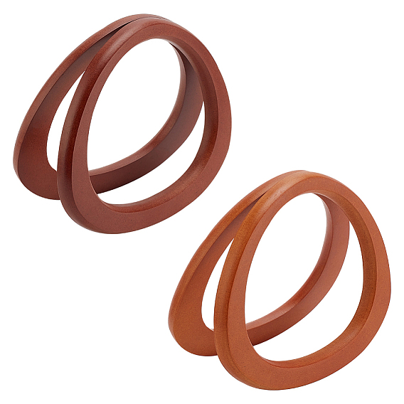 4шт 2цвета деревянные ручки для сумок, буква d-образная