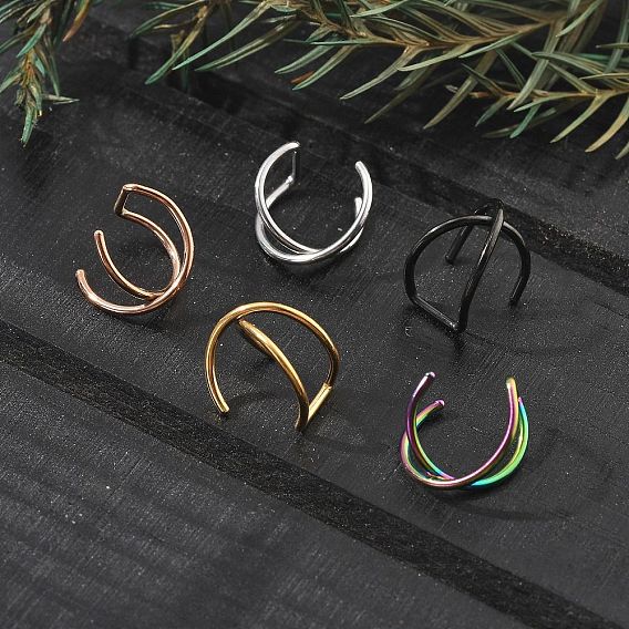 304 крестообразный зажим из нержавеющей стали на кольцах для носа, ионное покрытие (ip)