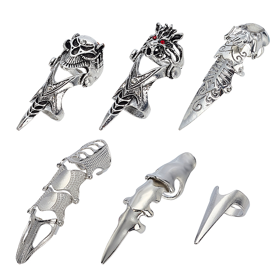 6 шт. 6 стили кольца из сплава, полная защита пальцев, гибкое кольцо для суставов пальцев