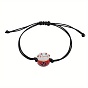 Porcelain Braided Bead Bracelets, Adjustable Waxed Cord Bracelets for Women
