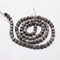 Natural Map Stone/Picasso Stone/Picasso Jasper Beads Strands, Faceted, Round, Gray
