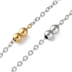 304 цепи из нержавеющей стали с бусинами, ионное покрытие (ip), пайки, с катушкой