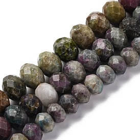 Natural Ruby in Zoisite Beads Strands, Faceted, Rondelle