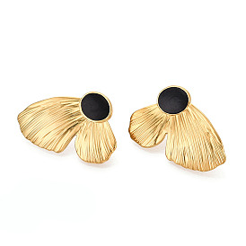 304 серьги из нержавеющей стали эмаль, ионное покрытие (ip), бабочка