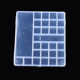 Transparent Plastic Bead Containers, with 28 Compartments, for DIY Art Craft, Bead Storage, Rectangle