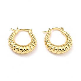 Brass Hoop Earrings, Real 18K Gold Plated, Long-Lasting Plated, Oval
