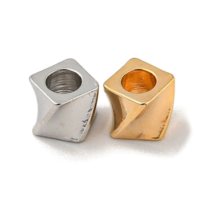 Brass Beads, Cadmium Free & Nickel Free & Lead Free, Twisted Cube