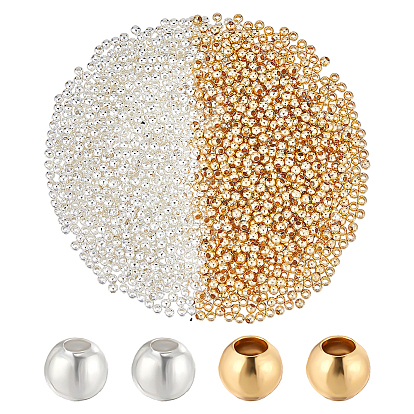 1800 шт. 2 цвета латунных дистанционных бусин, круглые