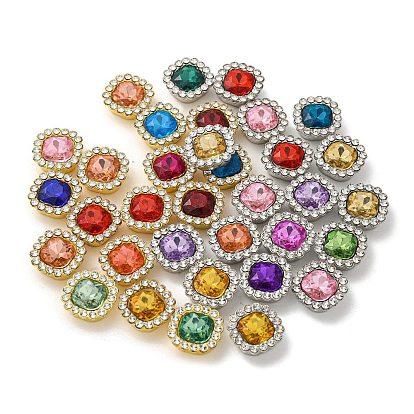 Cabujones de diamantes de imitación acrílicos, con abs plástico, plaza