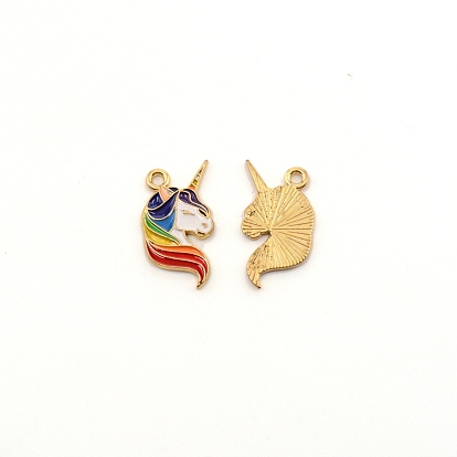 Zinc Alloy Pendants, with Emanel, Unicorn