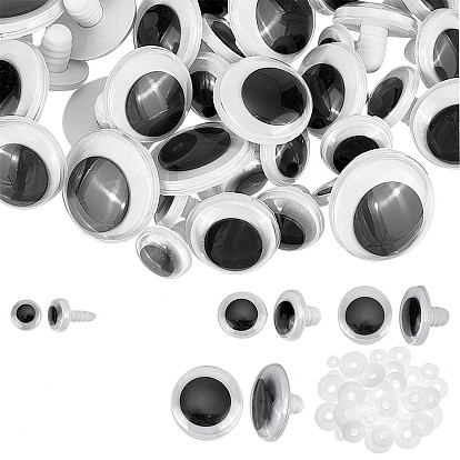 40 наборы 4 стиль пластиковая кукла шевелящиеся глаза, ремесленные защитные глаза, для поделок, вязаные игрушки и чучела животных, полукруглый