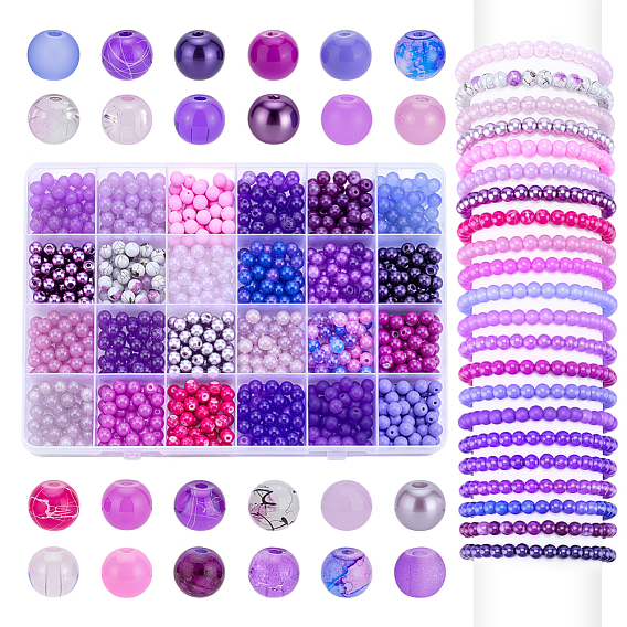 24 цветные прозрачные стеклянные шарики, круглые