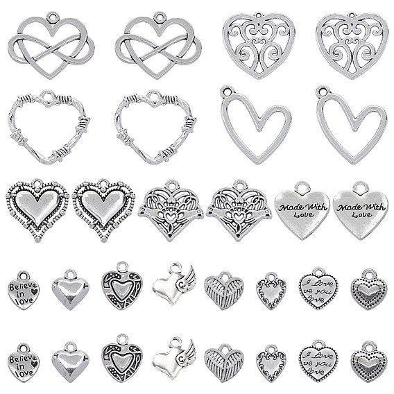 90 шт 15 подвески из сплава в тибетском стиле, шарма сердца
