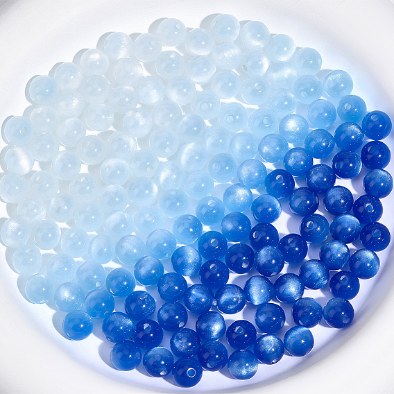 Transparent Resin UV Reactive Beads, Color Changing Beads, Imitation Cat Eye