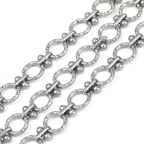 304 плоские круглые звенья из текстурированной нержавеющей стали, несварные, с катушкой