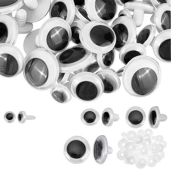 40 наборы 4 стиль пластиковая кукла шевелящиеся глаза, ремесленные защитные глаза, для поделок, вязаные игрушки и чучела животных, полукруглый