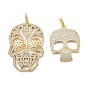 Латунные микро проложить кубического циркония подвески, без кадмия, без никеля и без свинца, череп прелести, реальный 18 k позолоченный