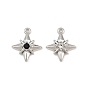Alloy with Rhinestone Pendants, Star Charms, Rack Plating, Platinum