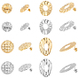 304 Stainless Steel Stud Earring Findings, with Ear Nuts/Earring Backs and Silicone Ear Nuts, Mixed Shapes