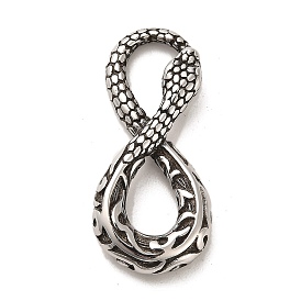 Tibetan Style 304 Stainless Steel Pendants, Infinity