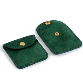 Velvet Jewelry Storage Bags with Snap Button, for Earrings, Rings, Necklaces, Rectangle