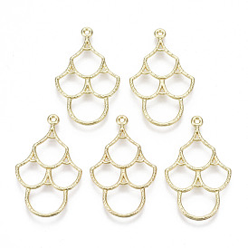 Crémaillère pendentifs en alliage placage, sans cadmium et sans plomb, motif en écailles de poisson