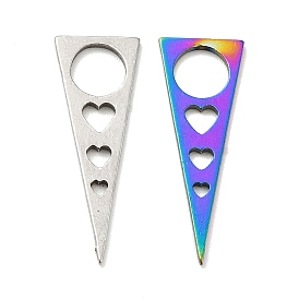 201 Stainless Steel Pendants, Triangle with Heart