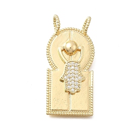 Латунные микро проложить кубического циркония подвески, арка с хамсой