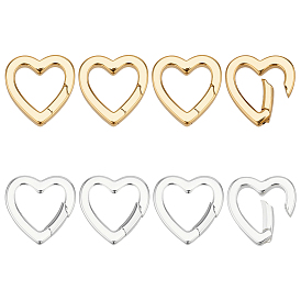 8шт. 2 цвета латунные пружинные затворные кольца, сердце