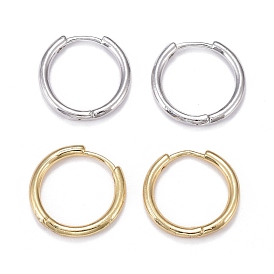 Brass Huggie Hoop Earrings, Long-Lasting Plated, Ring