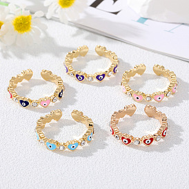 Adjustable Eye Ring with Fashionable Diamond Setting for Gothic Retro Hand Accessory