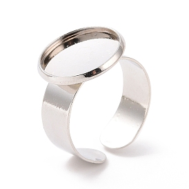 Manguitos de bronce del manguito, bases del anillo almohadilla, para anillos de la vendimia que hacen, sin plomo y cadmio, anillo: 18 mm, Bandeja: 14 mm