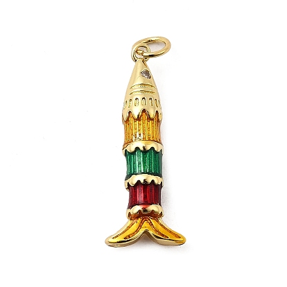 Стойки обшивки латунные подвески, с кубического циркония и эмали, рыбы прелести, долговечный, без свинца и без кадмия, с целью перехода в кольце