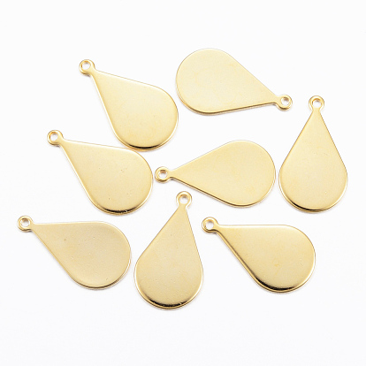 304 Stainless Steel Pendant, Stamping Blank Tag, Teardrop