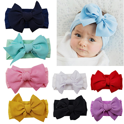 Nylon Elastic Baby Headbands, for Girls, Hair Accessories, Bowknot