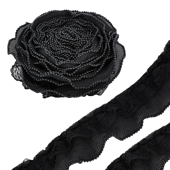 Шифоновая ткань, кружевная лента с морщинами, двухслойная кружевная отделка, аксессуары для одежды