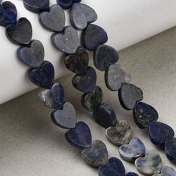 Природный содалит бисер нитей, сердце