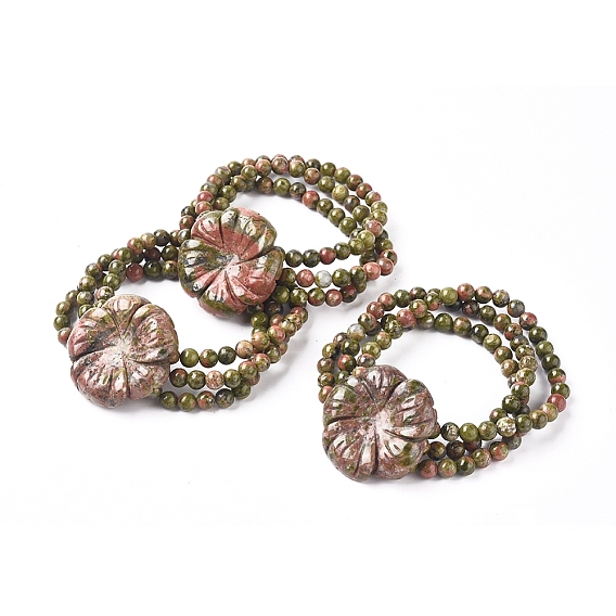 Браслеты из натуральных драгоценных камней, цветок