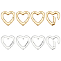 8шт. 2 цвета латунные пружинные затворные кольца, сердце