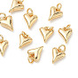 SHEGRACE Brass Pendants, Heart Charms, Cadmium Free & Lead Free & Nickel Free, with Jump Ring