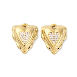 304 подвески из нержавеющей стали, шарма сердца, с абс пластмассовой имитационной жемчужиной, ионное покрытие (ip)