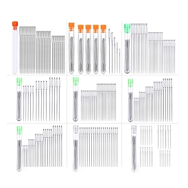 Agujas de hilo de acero inoxidable, agujas romas de ojo grande, para punto de cruz, tejido de punto, bordado de cinta, con botella de almacenamiento de plástico