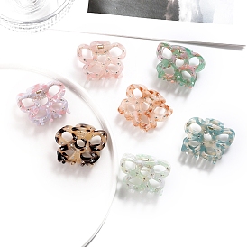 Заколки для волос с когтями из ацетата целлюлозы (смола), цветок, со стразами