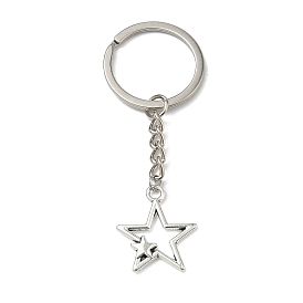 Llavero de aleación de estrella, con anillos de hierro