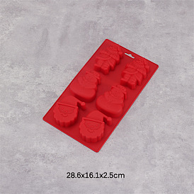 Christmas Theme Food Grade Silicone Molds, Cake Pan Molds for Baking, Biscuit, Chocolate, Soap Molds, Santa Claus & Snowman