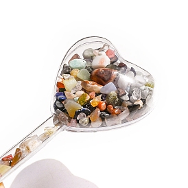 Natural Mixed Gemstone Chip Beads Magic Wands, Heart Fairy Wands