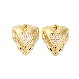 304 подвески из нержавеющей стали, шарма сердца, с абс пластмассовой имитационной жемчужиной, ионное покрытие (ip)