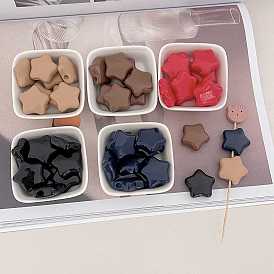 Непрозрачный акрил европейского бисера, бусины с большим отверстием, звезда