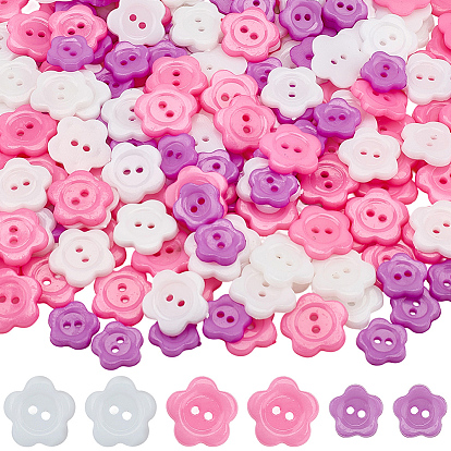 240 шт. 3 стили акриловых пришивных пуговиц для дизайна костюмов, пластиковые пуговицы , 2-луночное, цветок Wintersweet